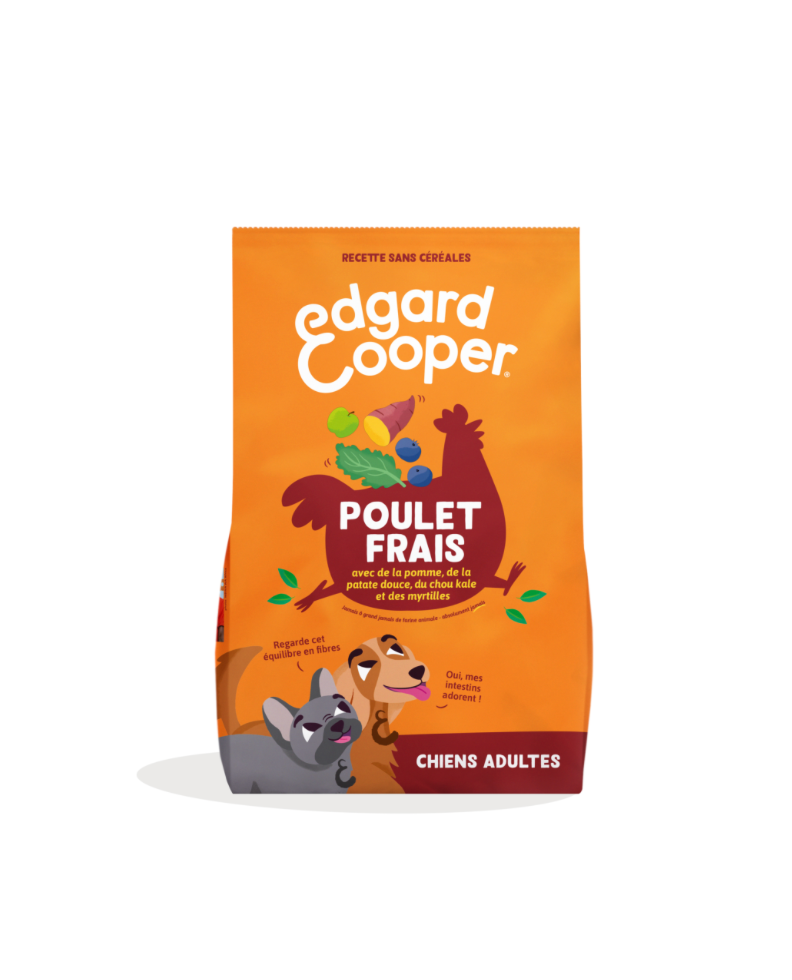 Croquettes chien adulte "Succulent poulet" sans céréales (12 kg) - Edgard & Cooper