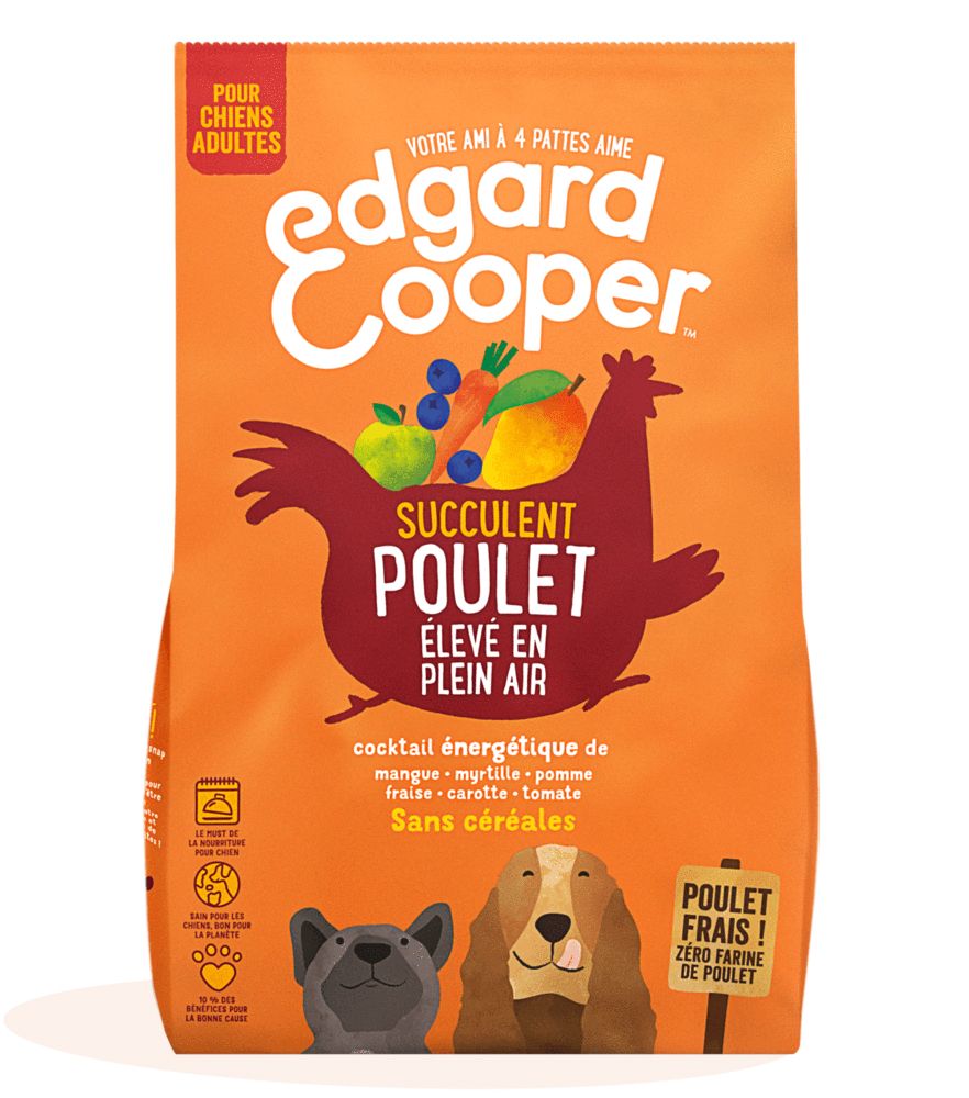 Croquettes chien adulte "Succulent poulet" sans céréales (700 g) - Edgard & Cooper