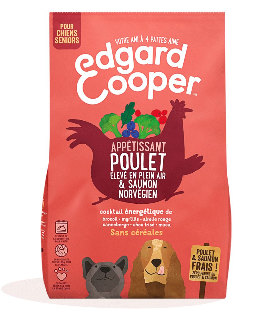 Croquettes chien senior "Appétissant poulet" sans céréales (7 kg) - Edgard & Cooper