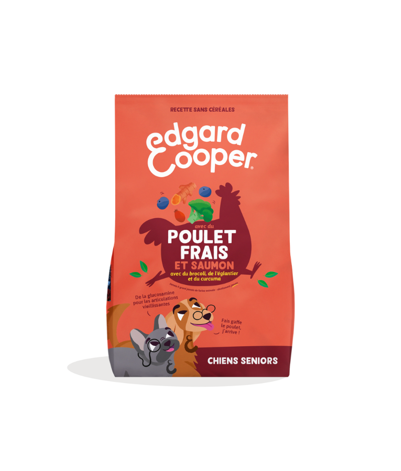 Croquettes chien senior "Appétissant poulet" sans céréales (12 kg) - Edgard & Cooper
