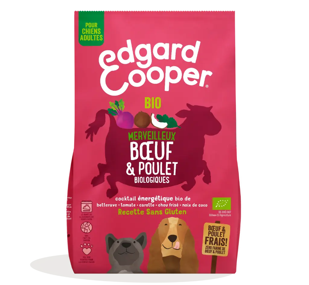 Croquettes bio "Merveilleux boeuf & poulet" (7 kg) - Edgard & Cooper