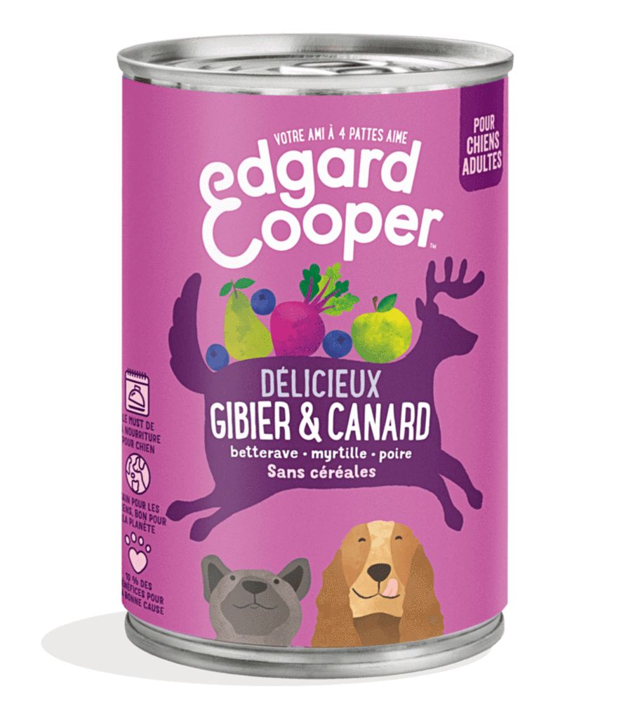 Boîte "Délicieux gibier & canard" sans céréales (400 g) - Edgard & Cooper