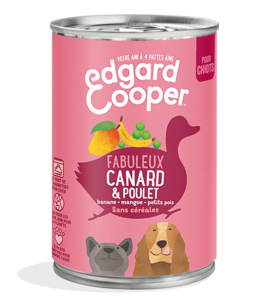 Boîte pour chiot "Fabuleux canard & poulet" sans céréales (400 g) - Edgard & Cooper