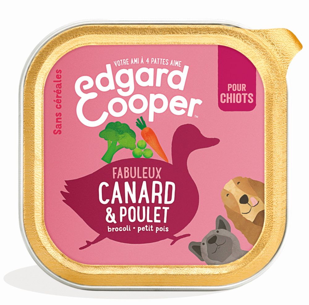 [13226_26726] Barquette pour chiot au canard et poulet sans céréales (300 g) - Edgard & Cooper