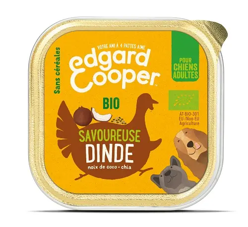[13228] Barquette bio "Savoureuse dinde" (100 g) - Edgard & Cooper