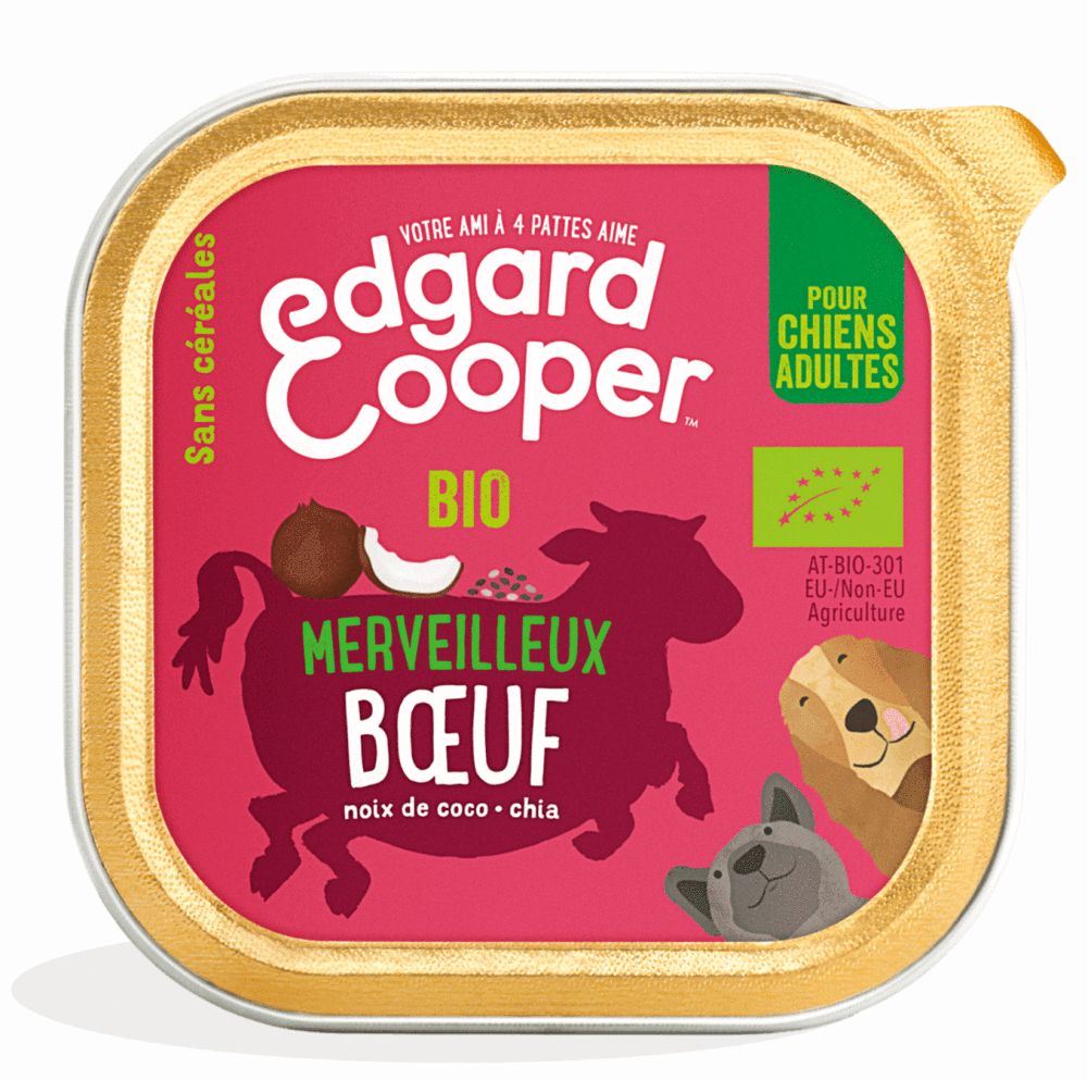Barquette bio "Merveilleux bœuf" (100 g) - Edgard & Cooper