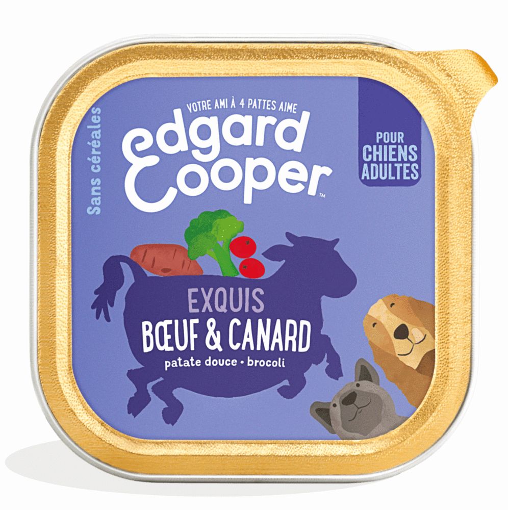 [13308] Barquette "Exquis bœuf & canard" sans céréales (150 g) - Edgard & Cooper