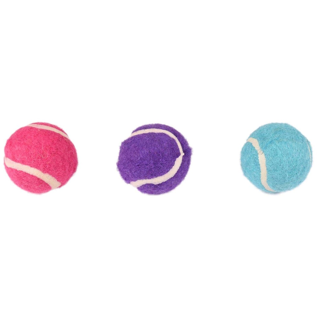 Balle de tennis + clochette pour chat - Flamingo