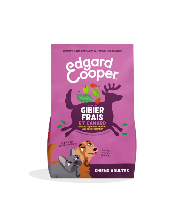Croquettes chien adulte "Délicieux chevreuil et canard" sans céréales (2.5 kg) - Edgard & Cooper