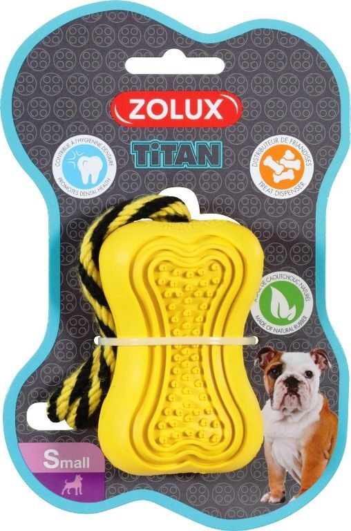 Jouet caoutchouc corde Titan jaune (L) - Zolux
