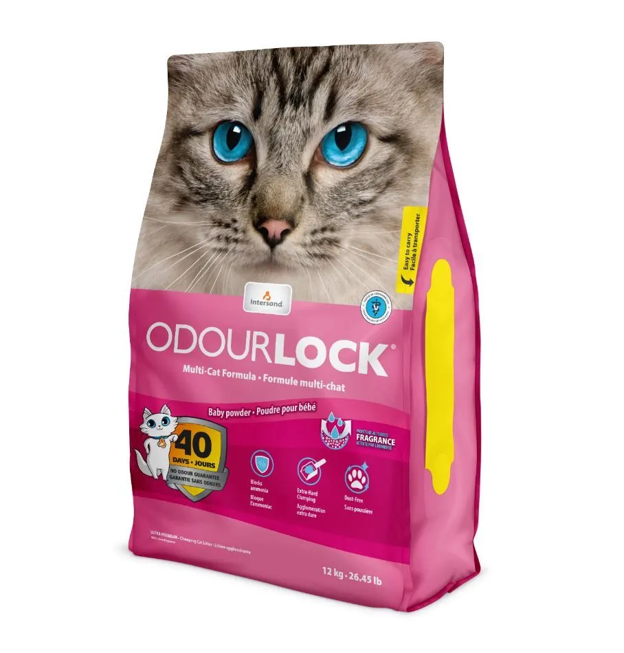 [13653_24744] Litière Odour Lock poudre bébé (12 kg) - Intersand