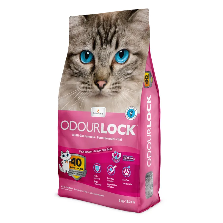 [13653_28634] Litière Odour Lock poudre bébé (6 kg) - Intersand