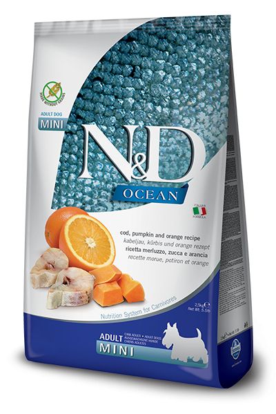 [13669_24779] Océan Morue, Potiron & Orange Chien Mini (7 kg) - Farmina