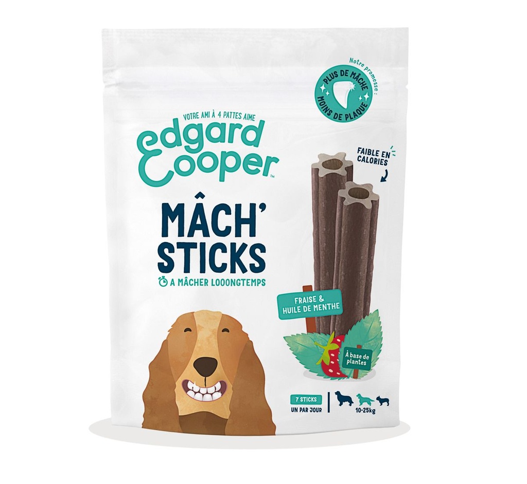 [13686_24791] Mâch'sticks Menthe & Fraise (160 g) - Edgard & Cooper