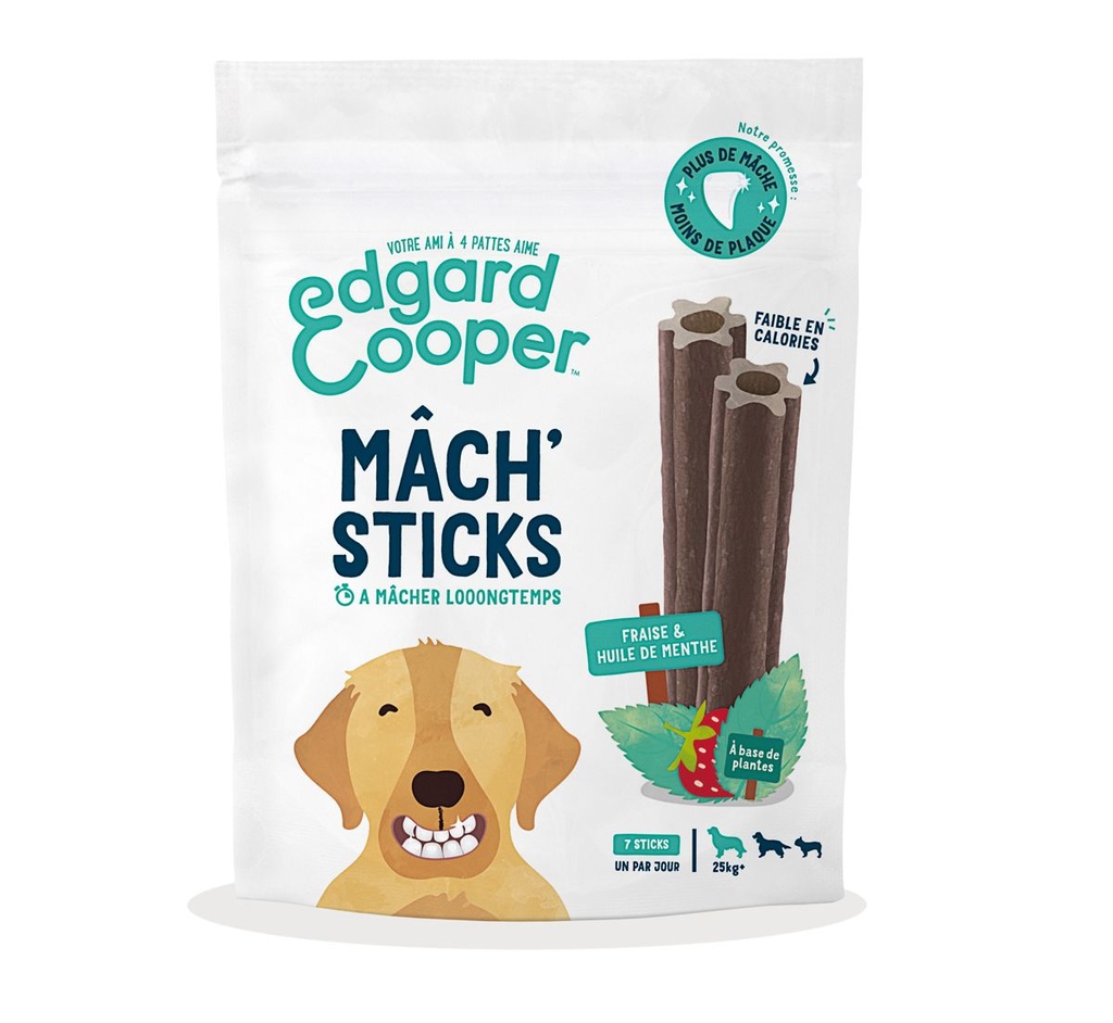 Mâch'sticks Menthe & Fraise (240 g) - Edgard & Cooper