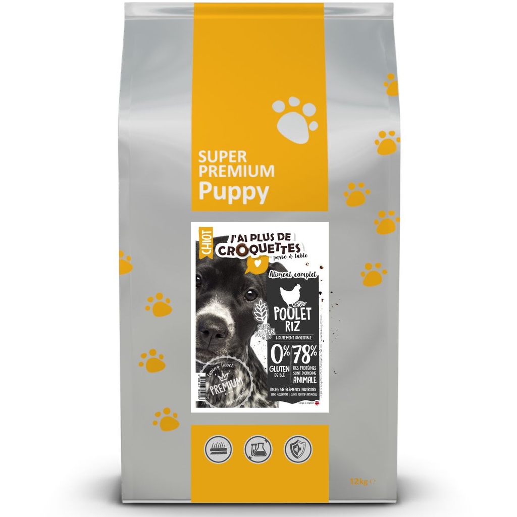 Chiot - Recette "Poulet et riz" (2 kg) - J'ai plus de croquettes