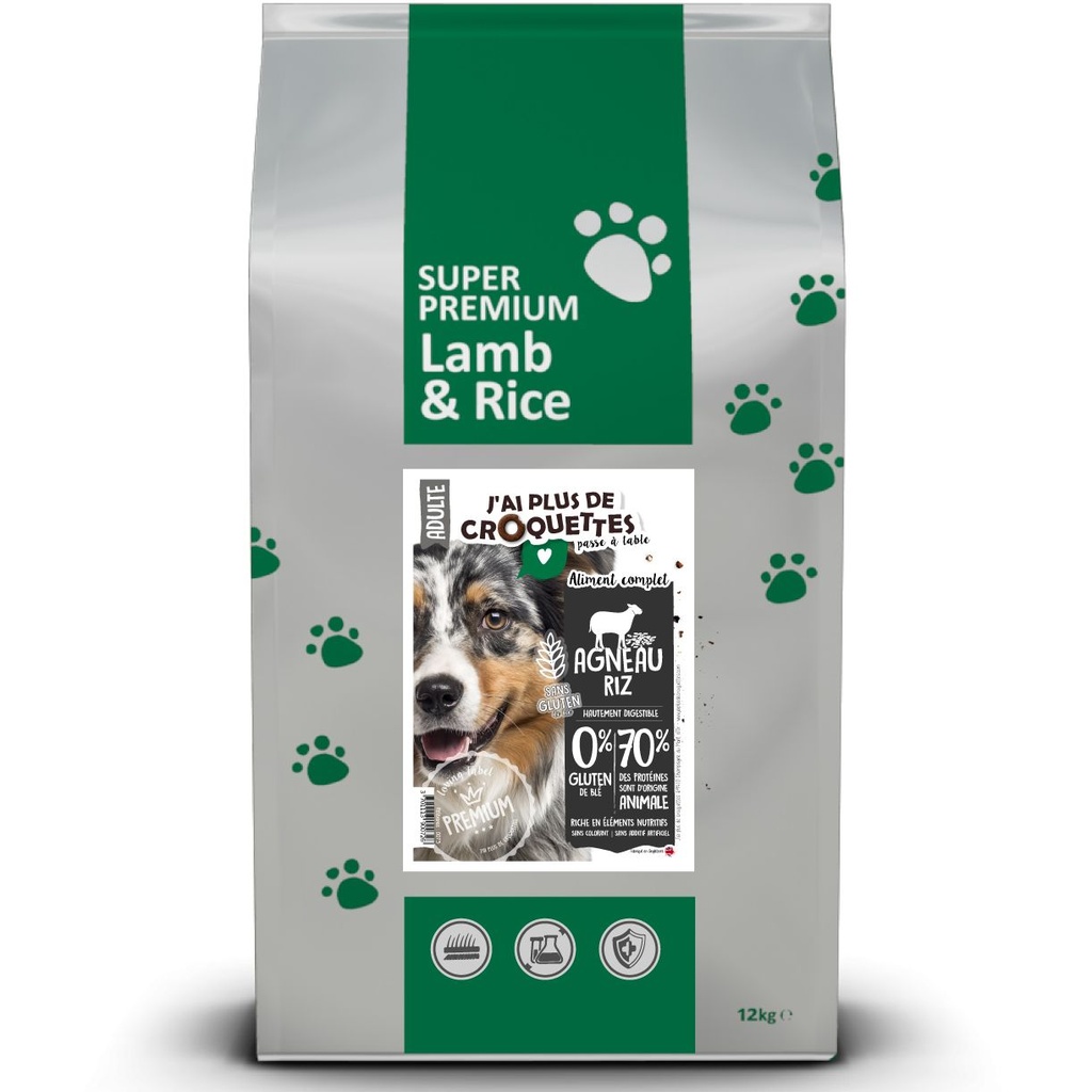 [13757_24933] Chien adulte toutes races - Agneau et Riz (12 kg) - J'ai plus de croquettes