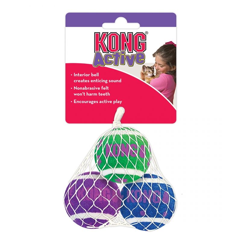 Kong cat active tennis balls avec clochette