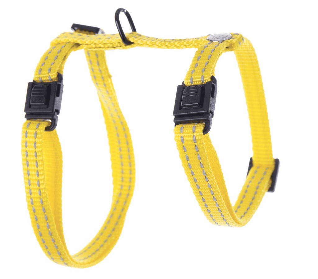 [13843_25120] Harnais "H" Flash réglable pour chat (Jaune) - Martin Sellier