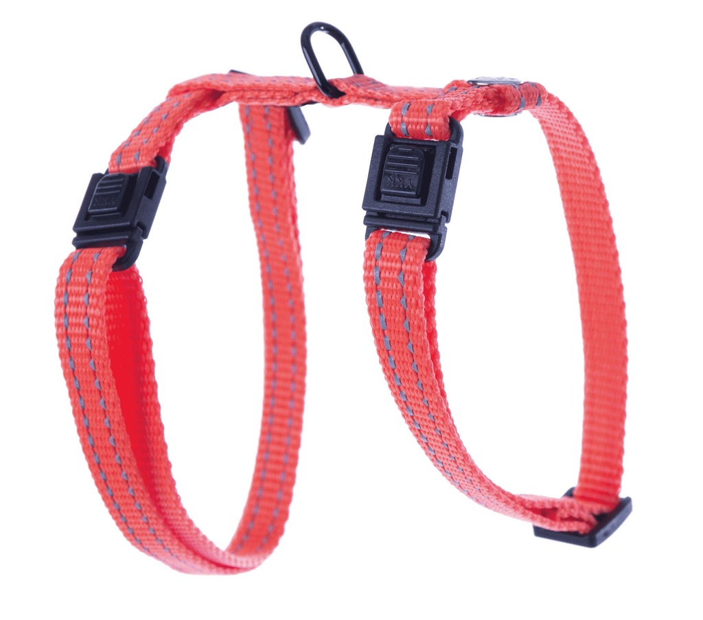 [13843_25123] Harnais "H" Flash réglable pour chat (Orange) - Martin Sellier