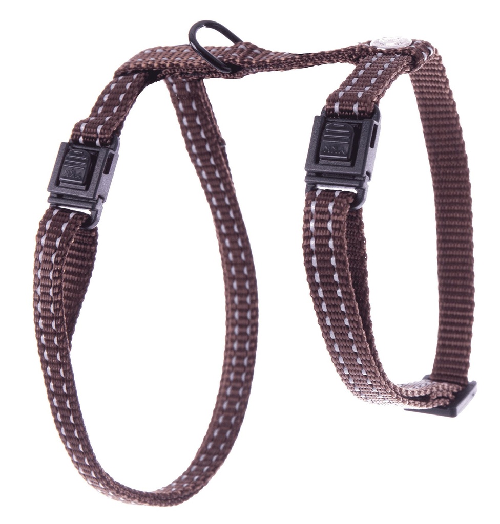 [13843_25125] Harnais "H" Flash réglable pour chat (Marron) - Martin Sellier