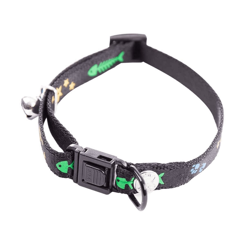 [13845_25133] Collier chat Fish & Star (Noir) - Martin Sellier