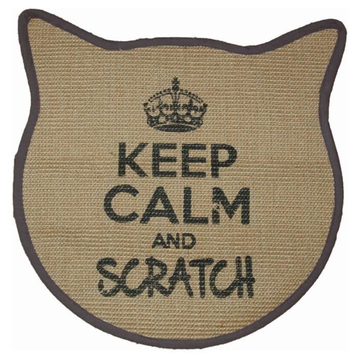 Tapis griffoir "Tête de chat" (gris) - Wouapy