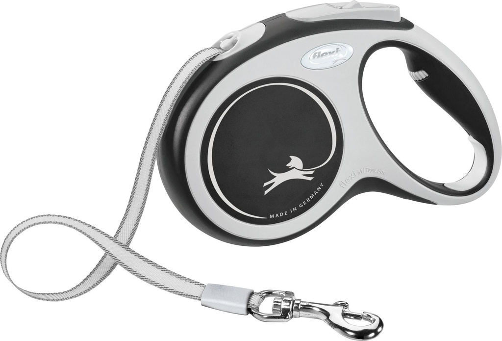 [13889_25210] Laisse sangle "New Comfort" noir (M 5m) - Flexi