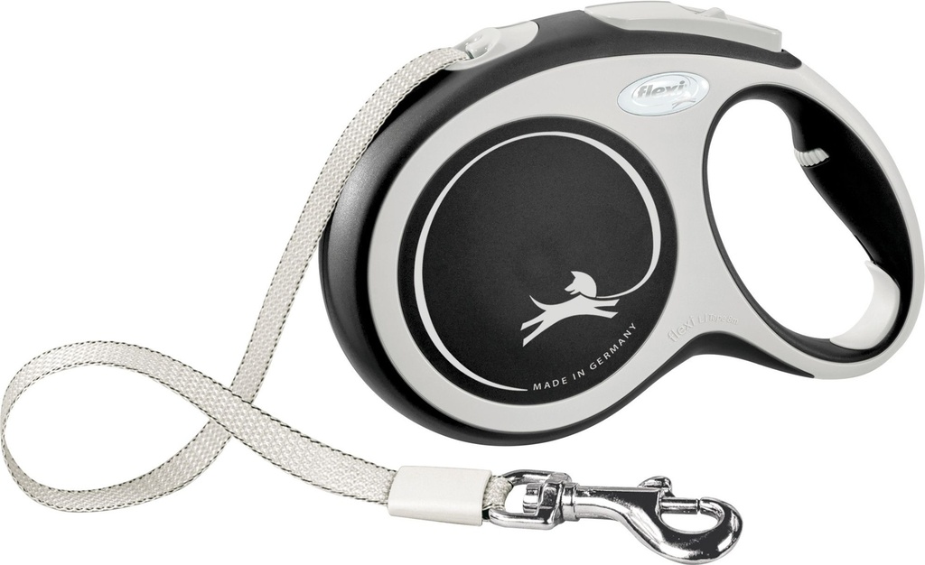 Laisse sangle "New Comfort" noir (L 8m) - Flexi