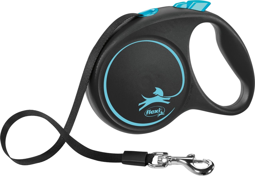 Laisse sangle "Black Design" - Bleu (M) - Flexi