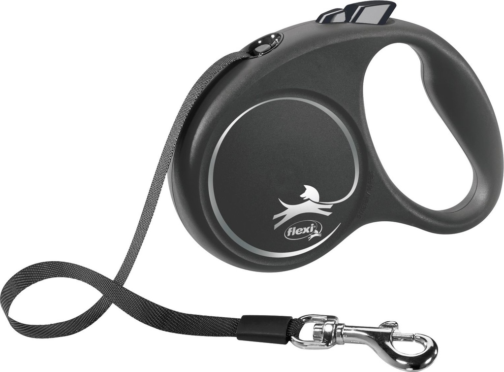 Laisse sangle "Black Design" - Noir (S) - Flexi