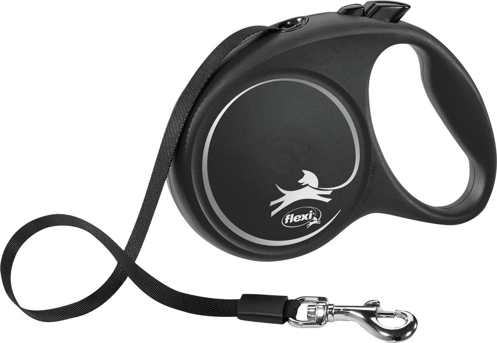 [13895_25220] Laisse sangle "Black Design" - Noir (L) - Flexi