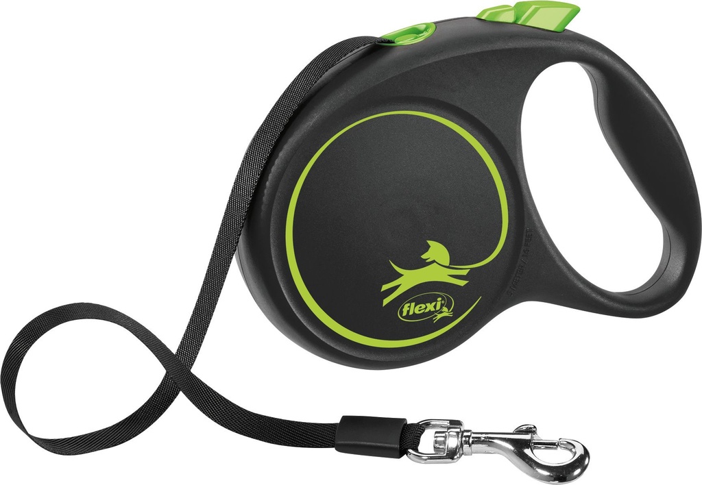 Laisse sangle "Black Design" - Vert (M) - Flexi