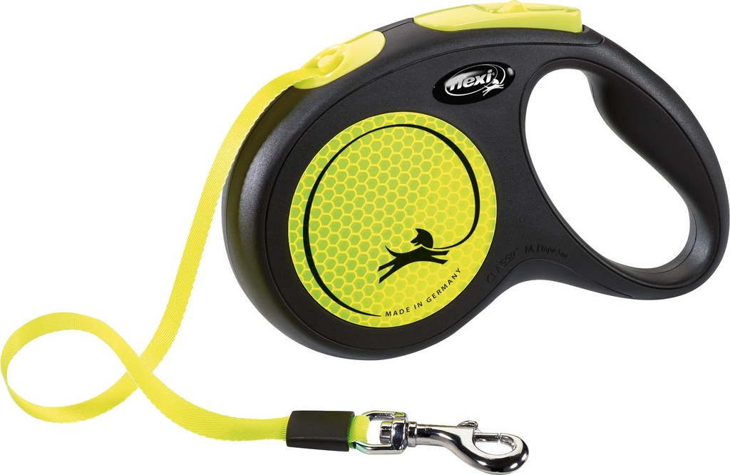 Laisse sangle "Flexi New Neon" jaune fluo (M) - Flexi