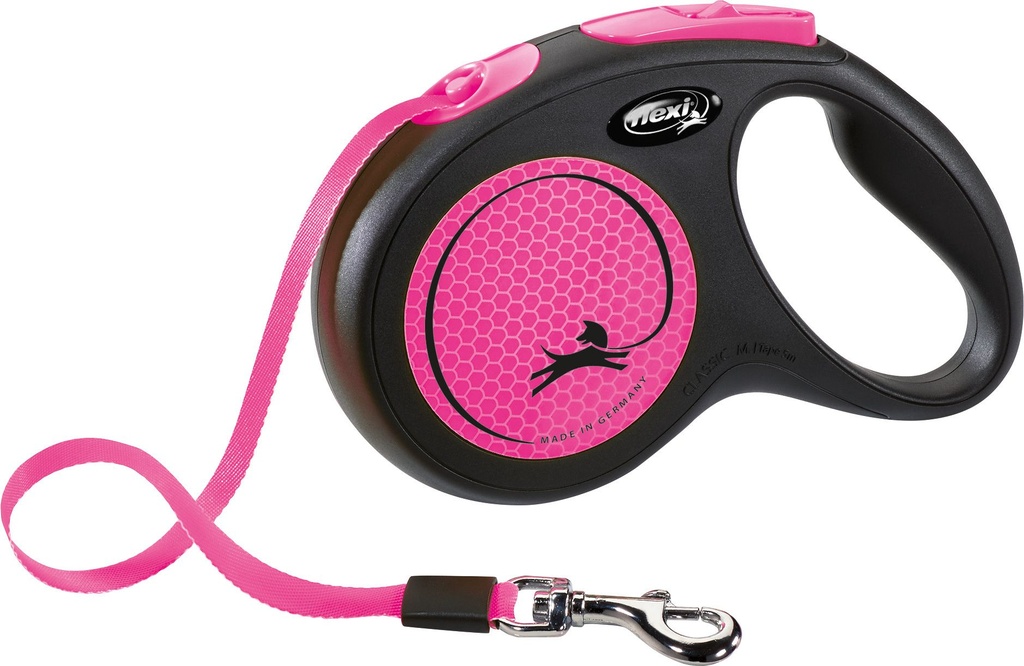 Laisse sangle "Flexi New Neon" rose fluo (M) - Flexi