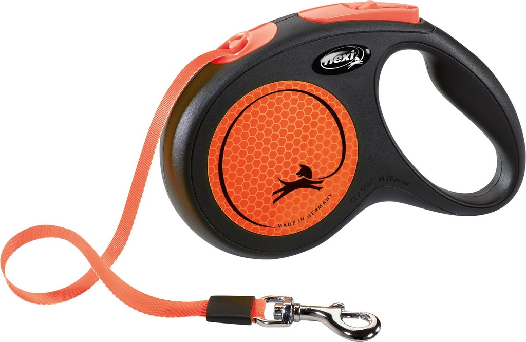 Laisse sangle "Flexi New Neon" orange fluo (M) - Flexi