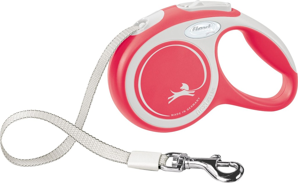 Laisse sangle "New Comfort" rouge et gris (XS) - Flexi