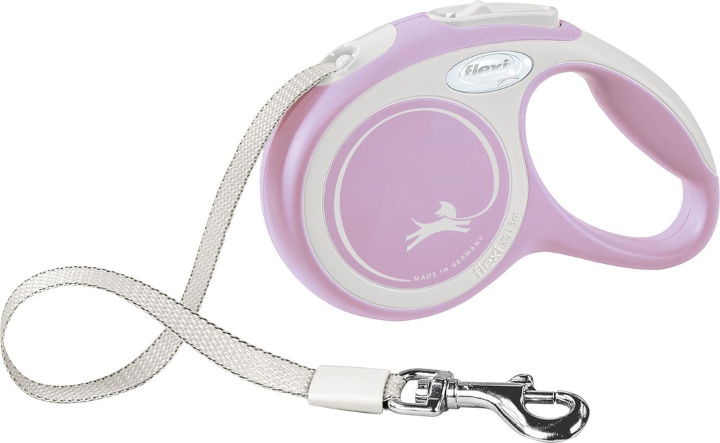 Laisse sangle "New Comfort" rose et blanc (XS) - Flexi