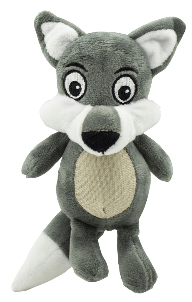 Peluche pour chien avec squeaker "Loup" (15 cm) - Bubimex