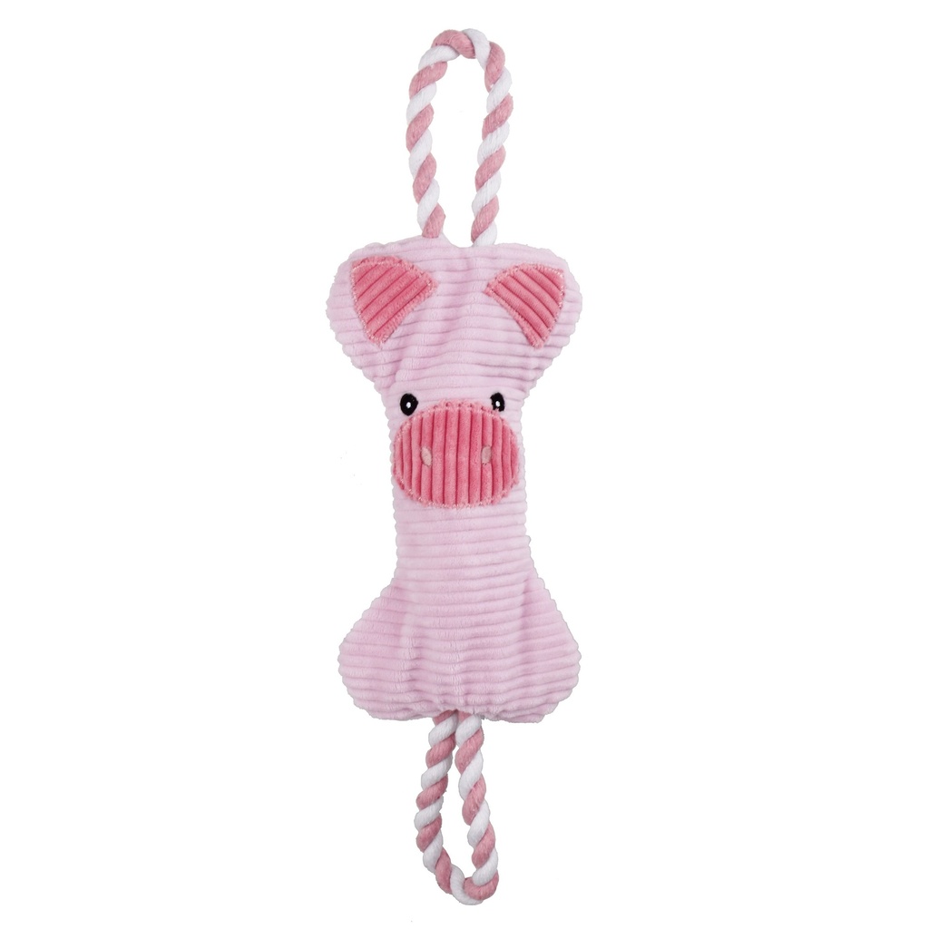 [13934] Peluche pour chien avec cordes "Cochon" - Bubimex