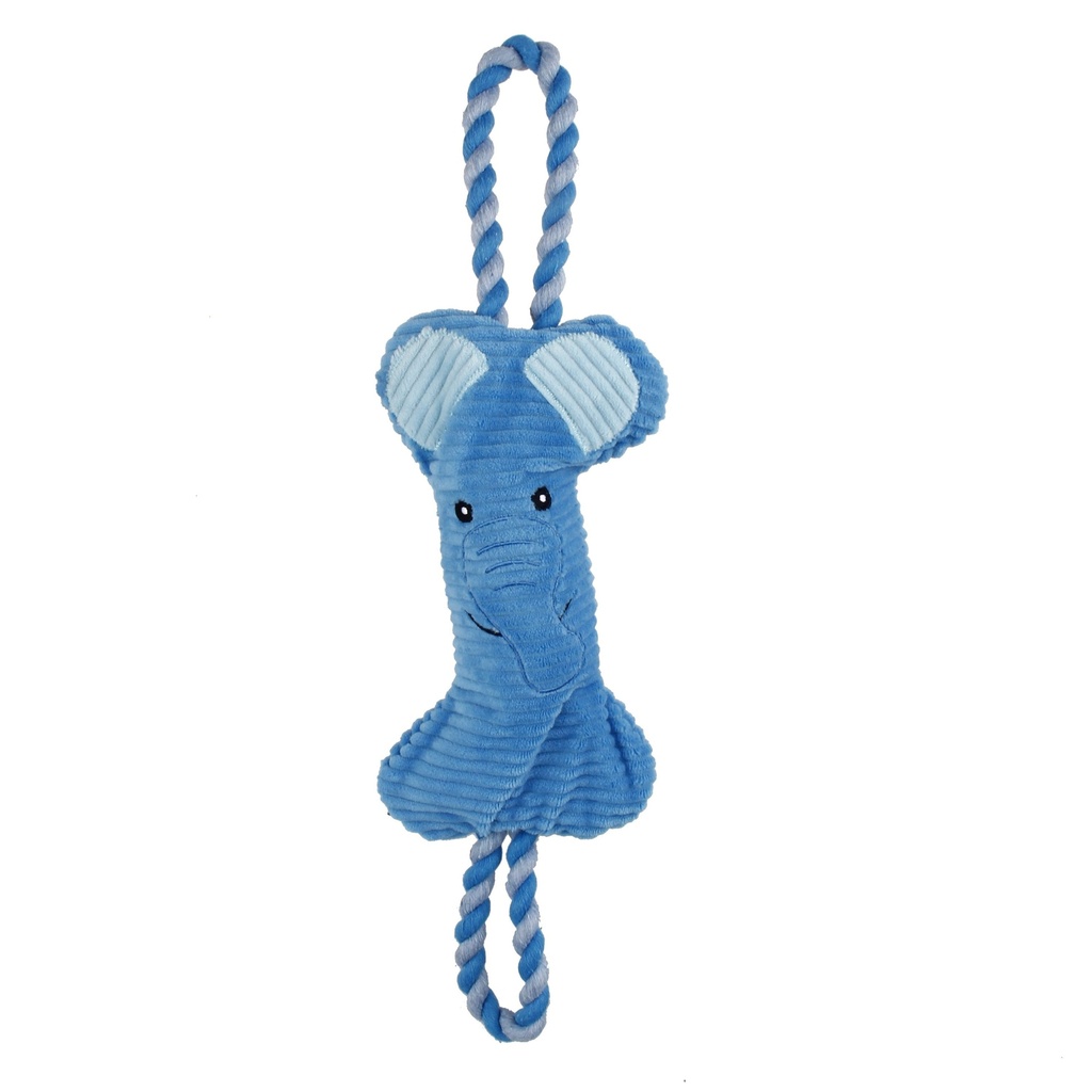 [13936] Peluche pour chien avec cordes "Éléphant" - Bubimex