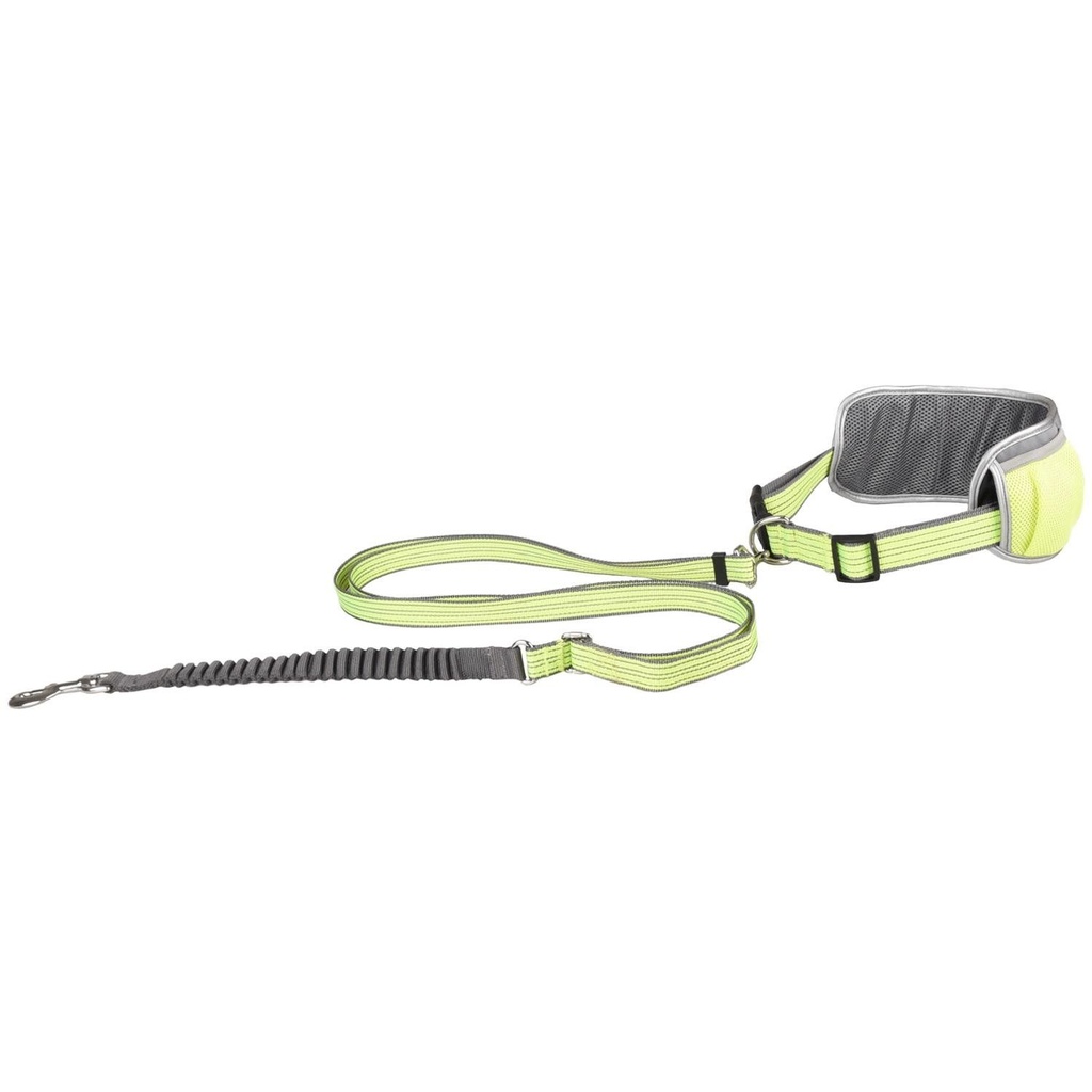 Laisse pour le jogging + ceinture ventrale "Rono" jaune - Flamingo
