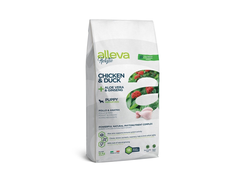 Puppy/Junior Medium poulet "Alleva Holistic" (12 kg) - Alleva