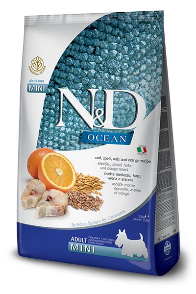 Océan Morue, Épeautre, Avoine & Orange Chien Mini (2.5 kg) - Farmina