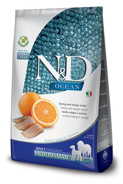 Océan Hareng & Orange Chien Médium et Maxi (2.5 kg) - Farmina