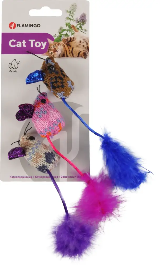 [14080] Peluches pour chat en mohaire "Souris Glamour" - Flamingo