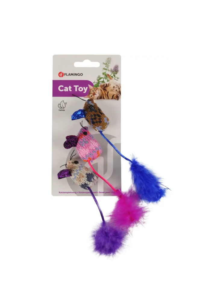 Peluches pour chat en mohaire "Souris Glamour" - Flamingo