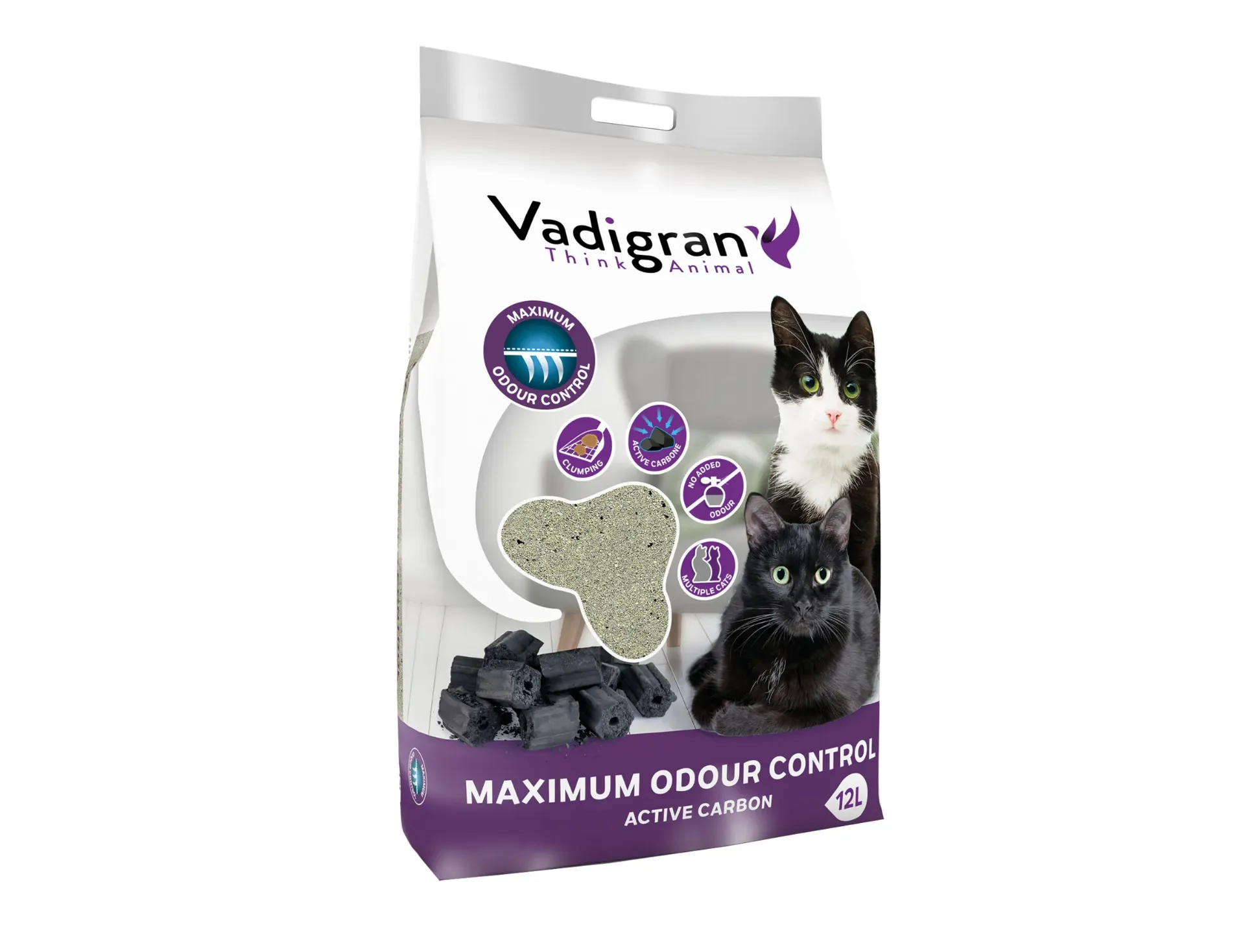 Litière pour chat Bentonite Maximum Odour Control (12 kg) - Vadigran