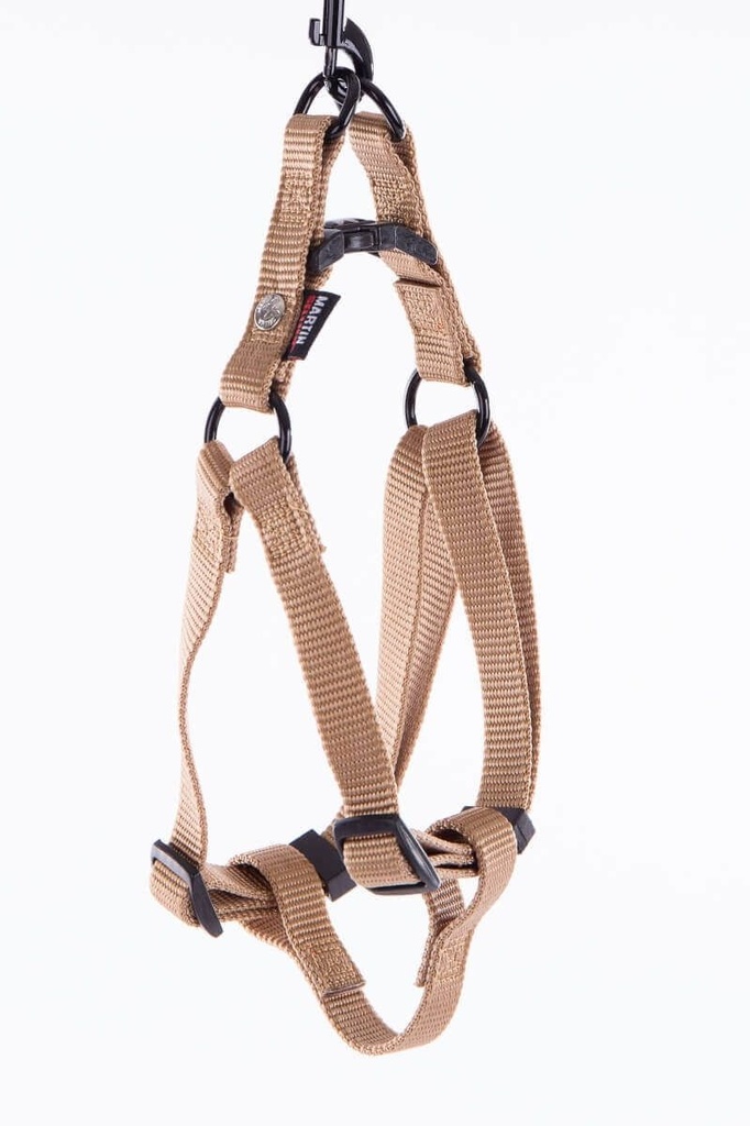 Harnais baudrier en nylon beige (Taille 5) - Martin Sellier