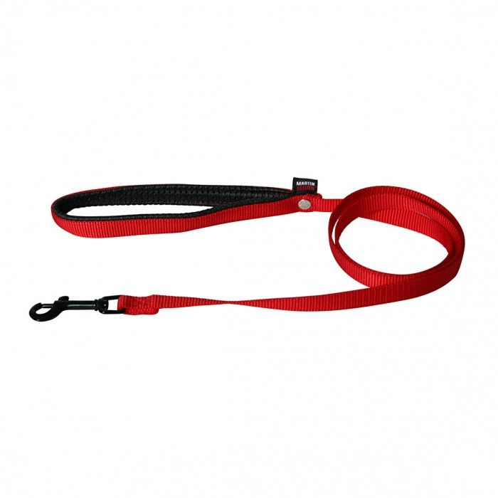 Laisse simple épaisseur en nylon - Rouge (120 x 1.6 cm) - Martin Sellier